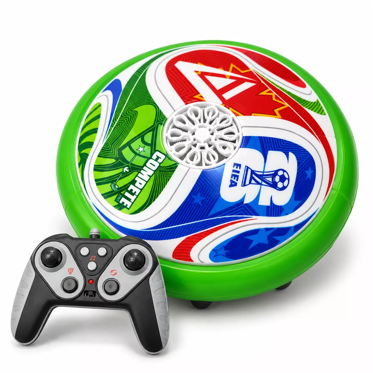 2.4GHz RC Soccer Bubble Car | 360° Spin, Auto Bubble Blower & LED Lights | Remote Control Bubble Car