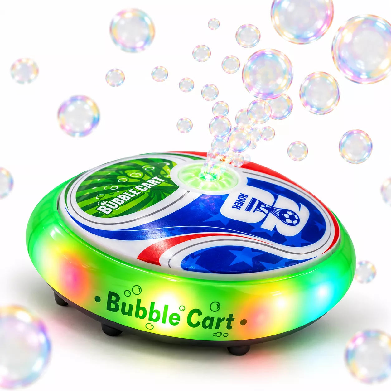 2.4GHz RC Soccer Bubble Car | 360° Spin, Auto Bubble Blower & LED Lights | Remote Control Bubble Car - Image 4