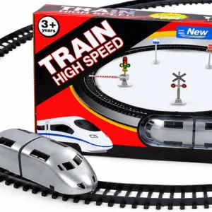 High Speed Electric Toy Bullet Train Set with Railway Track, Signals & Accessories – 180cm Track for Kids 3+