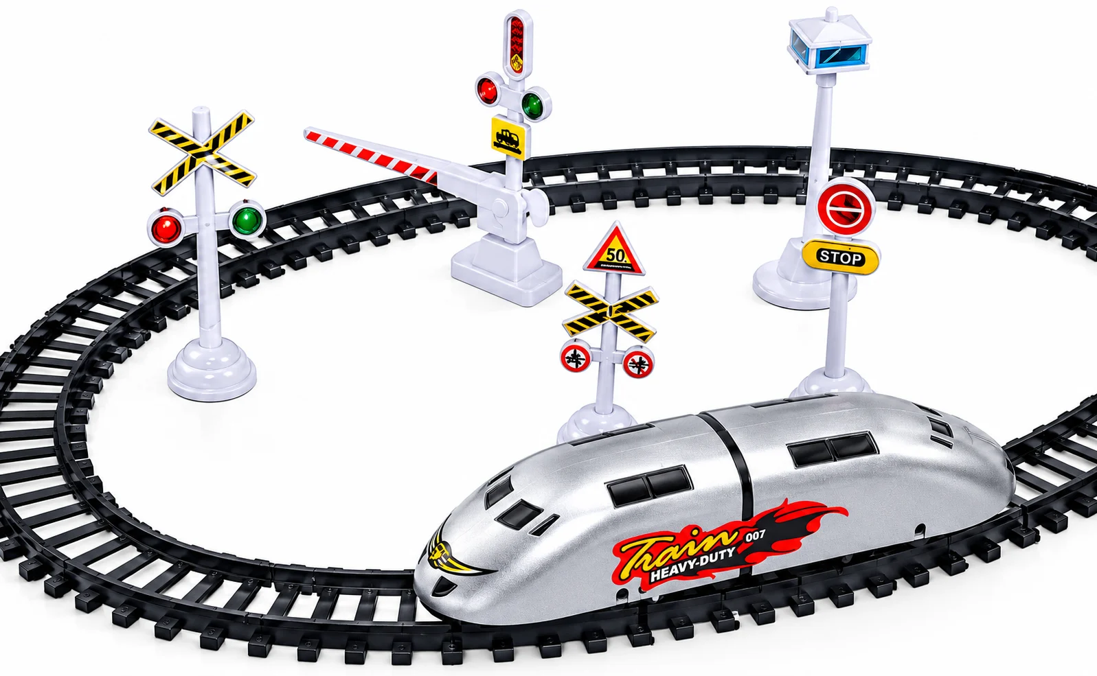 High Speed Electric Toy Bullet Train Set with Railway Track, Signals & Accessories – 180cm Track for Kids 3+ - Image 6