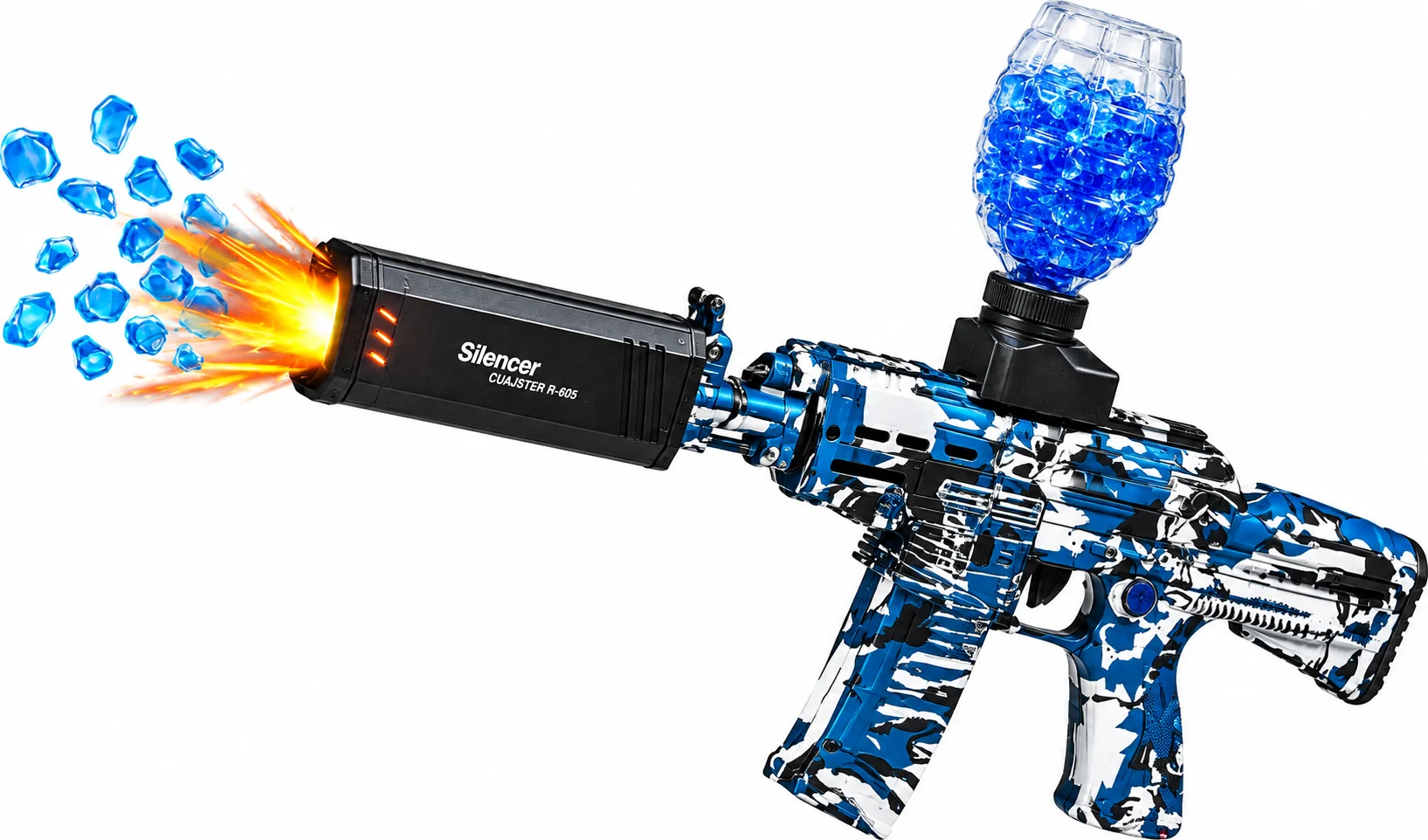 AK47 Style High Speed Electric Water Bomb Gun with Smoke & LED Light
