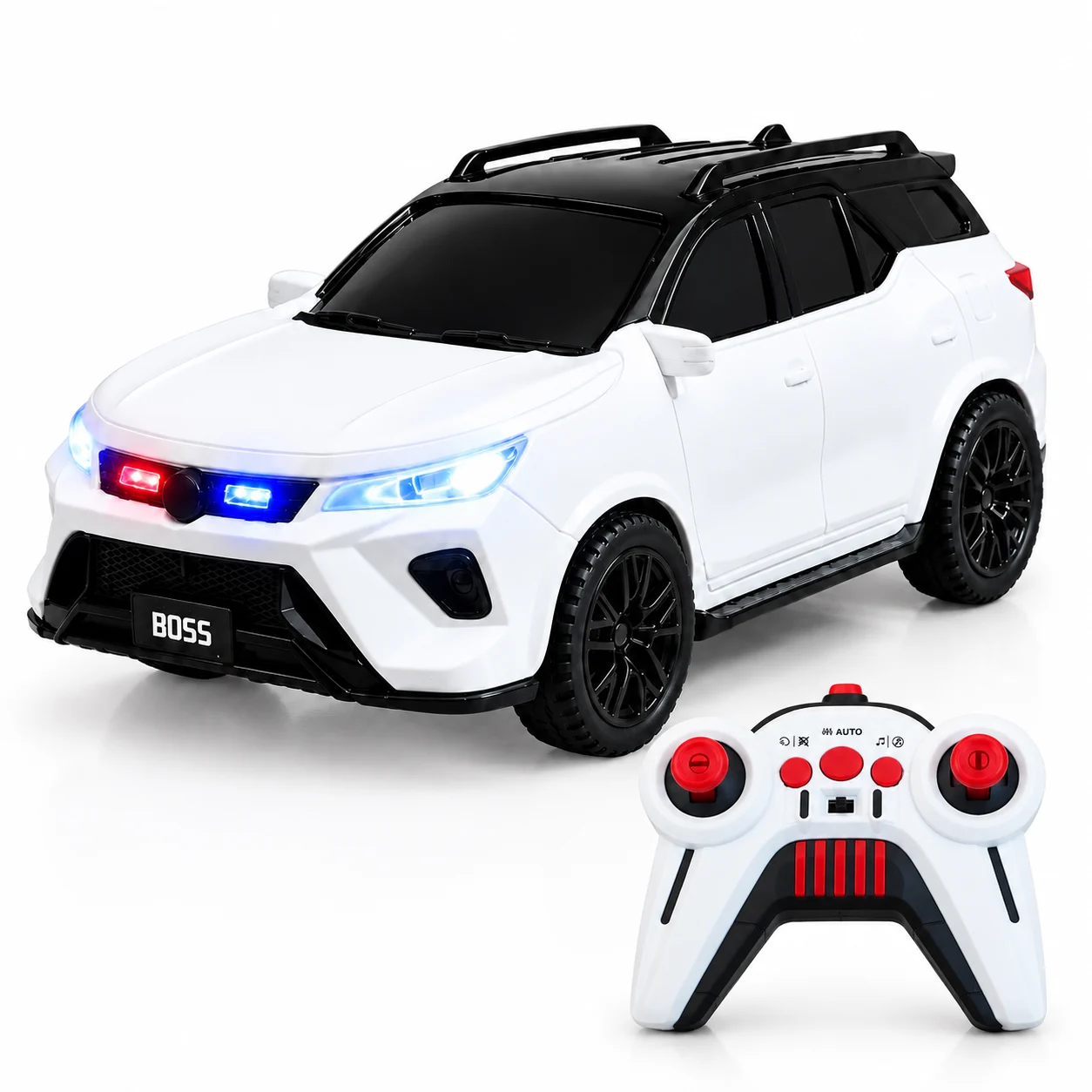 VIP Legender Fortuner Electric Car with Remote Control, Automatic Drive, LED Lights, Music, Hooter & Smoke Effect