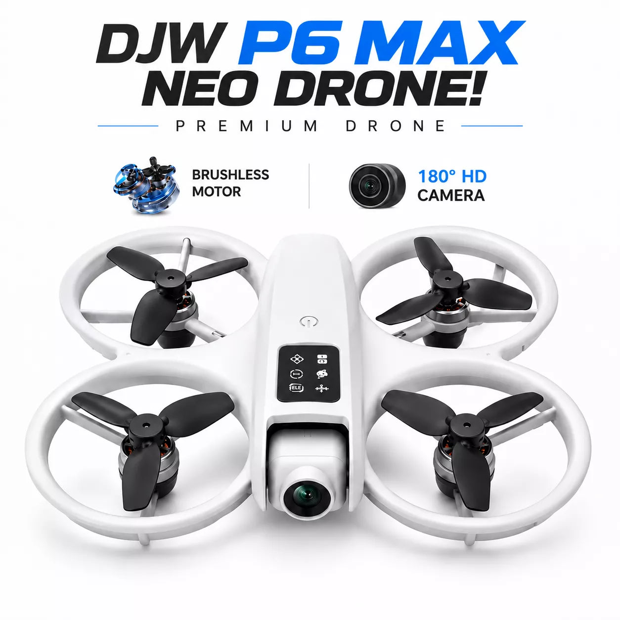 DJW P6 Max Neo Drone | HD Camera, Screen in Remote & 2 Batteries - Image 2