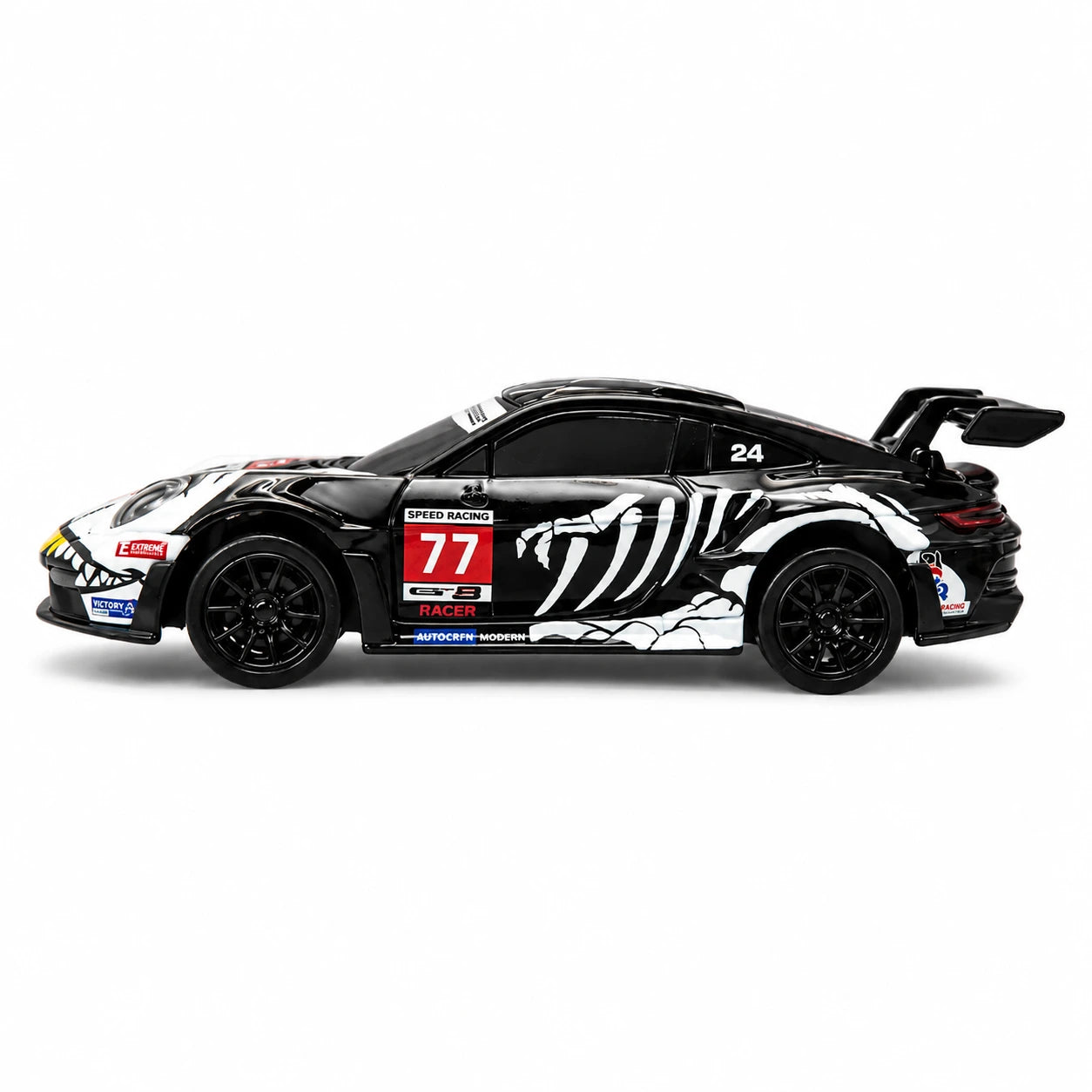 D43-01Q16 Porsche 911 Black Dinosaur Edition 1:43 4WD RC Drift Car with Gyro & LED Lights - Image 2